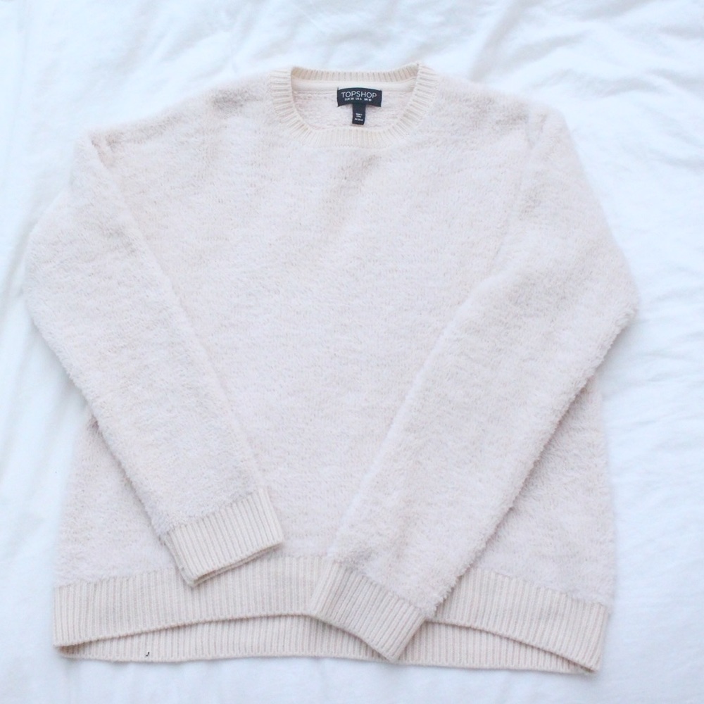 Topshop furry crew neck sweater